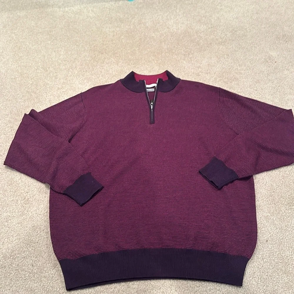 Peter millar striped quarter zip